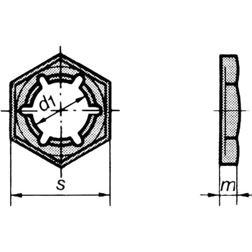 L_Muttersikkring PAL sekskant DIN 7967 EL