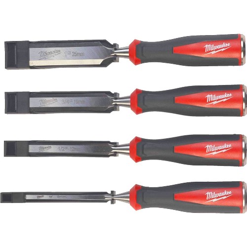 Stemjernsett MILWAUKEE beveled edge chisels