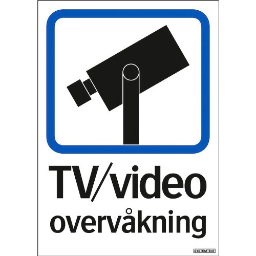 Skilt symbol TV/video overvåkning