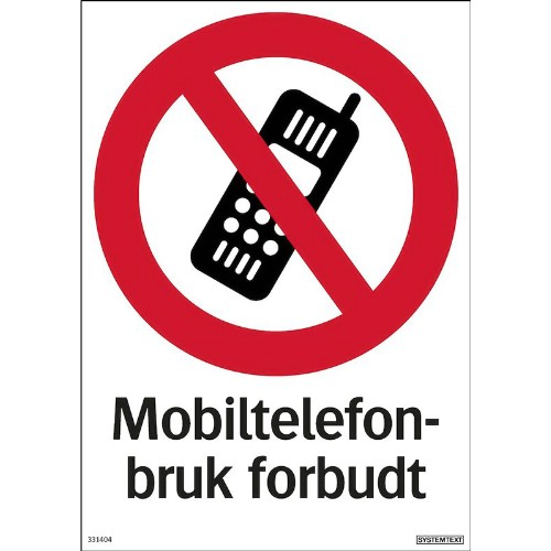 Skilt mobiltelefonbruk forbudt